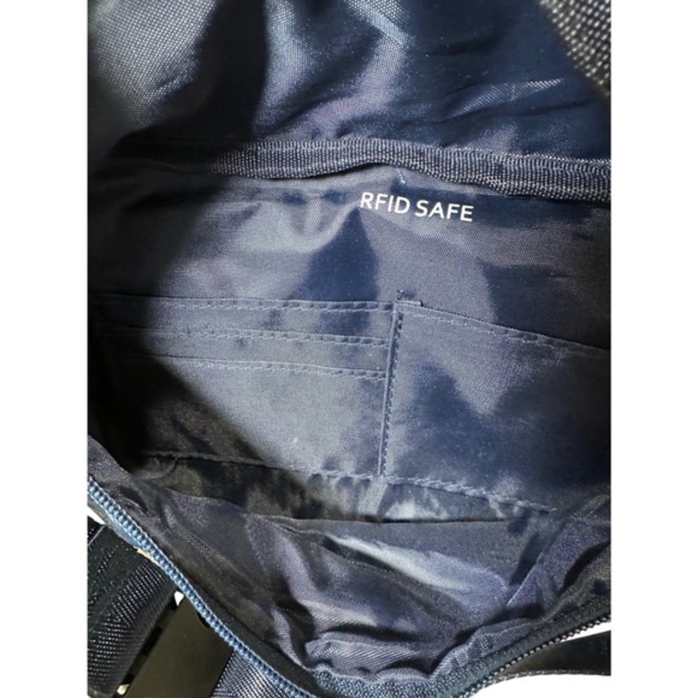 The Foldie Navy Belt Bag Crossbody RFID Travel Fanny Pack - Picture 6 of 6